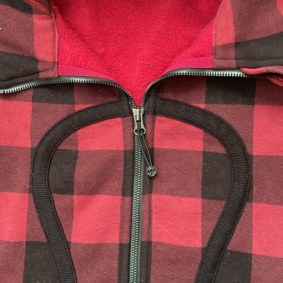 lululemon scuba hoodie zip up red flannel! - Picture 2 of 3